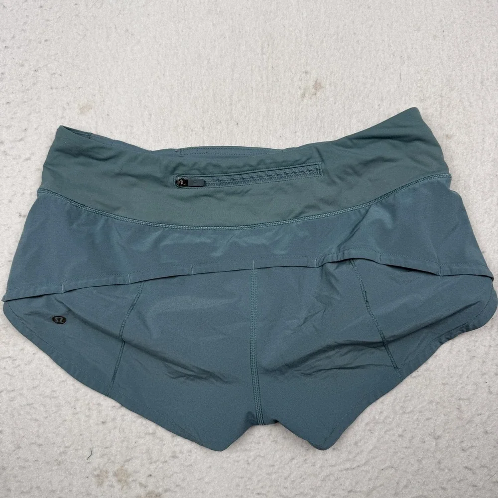 Lululemon Shorts Womens 4 Blue Running Athletic Lined 2.5 Inseam Zip Pocket